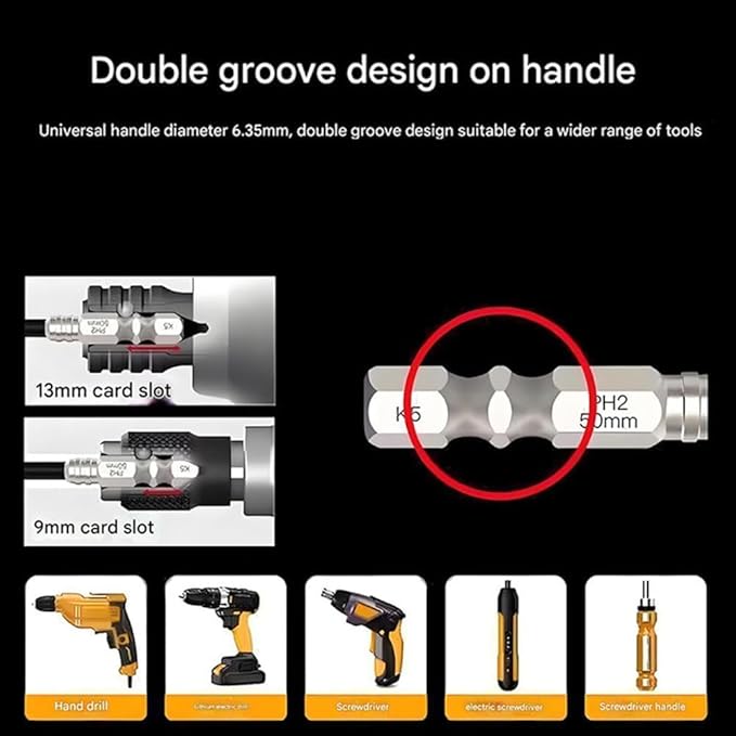 High Magnetic Screwdriver Drill Bit Set, Anti Slip Magnetic Electric Screwdriver Set for Impact Driver, Upgrade Strong Magnetic Durability Screwdriver Drill Bit Set, 25 50 65 70 90 150mm (2 Set)