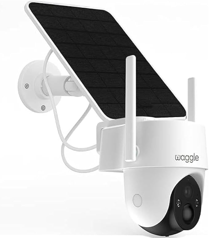 Waggle 4G LTE Security Outdoor Camera – No Wi-Fi Needed, Solar Powered, 355° Pan & 100° Tilt, Color Night Vision, Built-in SIM, Works with Multiple Carriers - Subscription Required