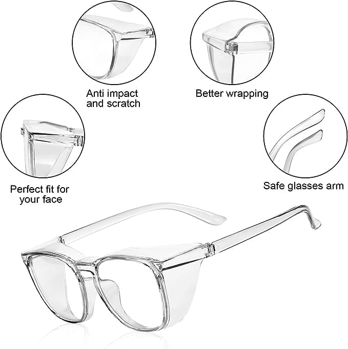 LASMEX Stylish Safety Glasses Goggles for Women Girls Anti-fog Glasses Protective Eyewear Clear Glasses