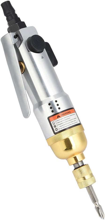 Akozon 1/4" Pneumatic Screwdriver, 8000-10500rpm Reversible Straight Hand Screw Driver for Industry Machine