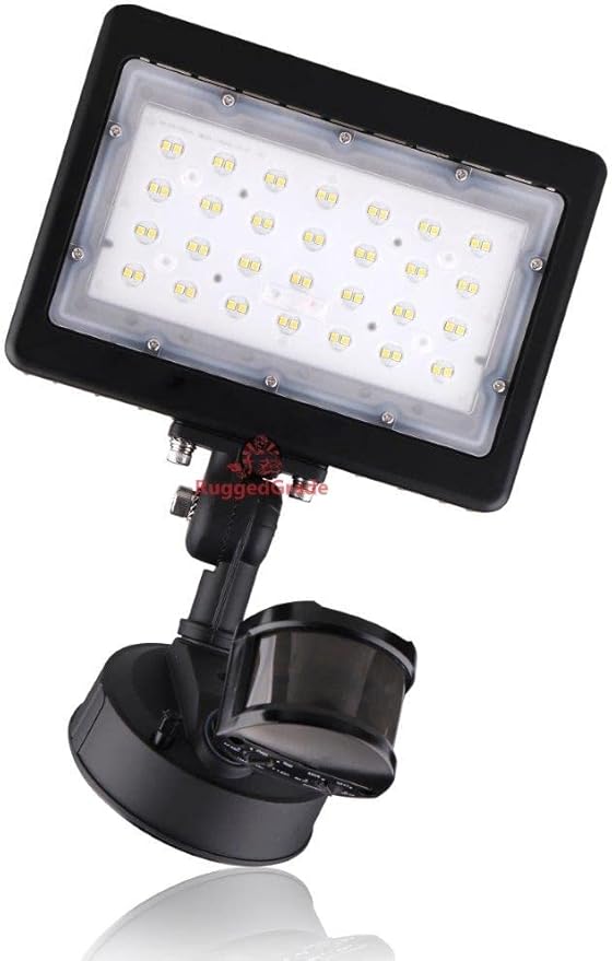RuggedGrade 30W LED Flood Light | Kivo II Series | 4,350 Lumens | Color Selectable 3000K/4000K/5000K | Outdoor Waterproof Security Light | Knuckle Mount with Motion Sensor & Junction Box