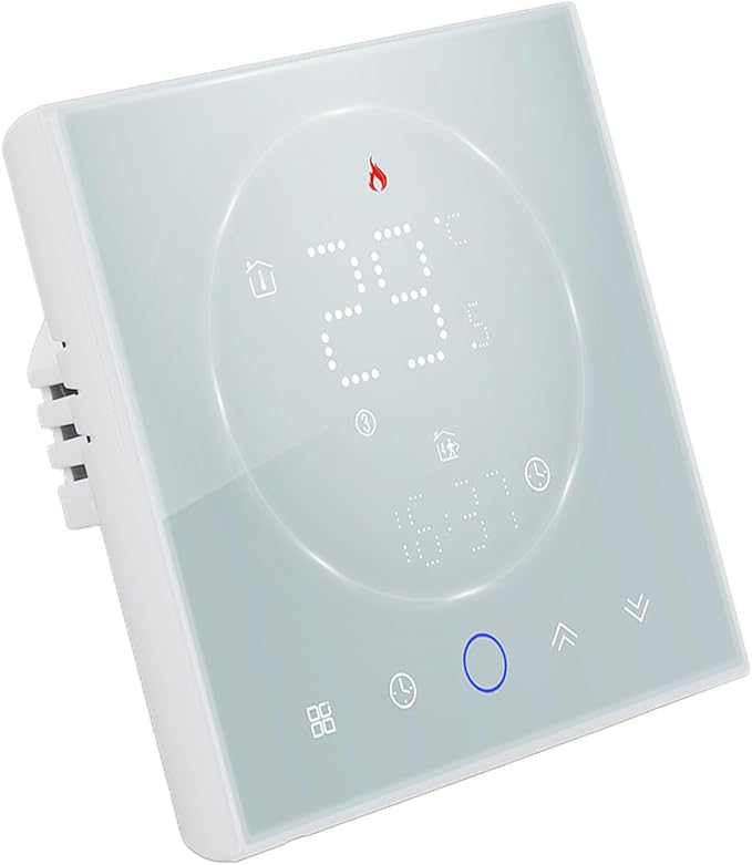 Programmable Thermostat, Ultra Slim 13mm Smart Thermostat for Office (White)