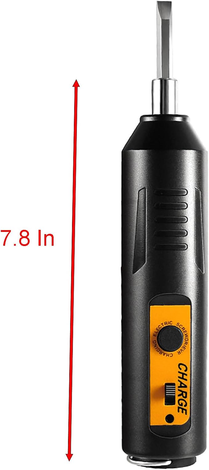 46 Pcs Electric Screwdriver Sets, 7.8 Inch Rechargeable Screwdriver and 45 Pcs Batch Head and Sleeve Chromium Vanadium Steel for Household and Repairing (46)