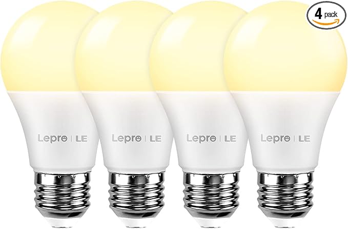 Lighting EVER LED Smart Light Bulbs, Compatible with Alexa and Google Assistant, 60 Watt Equivalent, Dimmable with App (Not Support Traditional Dimmers), Warm White 2700K, A19 E26, 2.4GHz WiFi Only