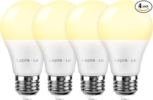 Lighting EVER LED Smart Light Bulbs, Compatible with Alexa and Google Assistant, 60 Watt Equivalent, Dimmable with App (Not Support Traditional Dimmers), Warm White 2700K, A19 E26, 2.4GHz WiFi Only