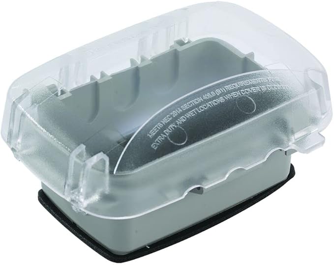 Intermatic WP5100C Extra-Duty in-Use Electrical Outlet Cover - Single Gang, Versatile Outdoor Receptacle Cover - Secure and Weatherproof Design for Outdoor GFCI Outlets, Durable Plug Cover - 2.75"