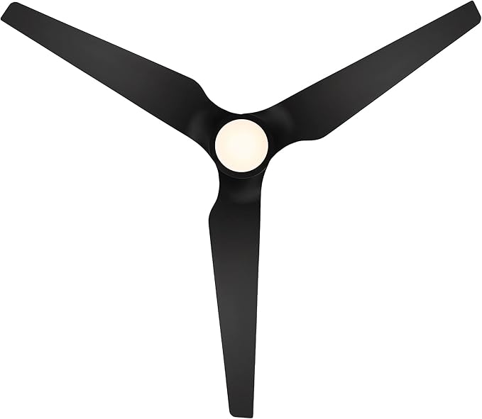 WAC Smart Fans Stella Indoor and Outdoor 3-Blade Smart Home Ceiling Fan 60in Matte Black with 3000K LED Light Kit and Remote Control Works with Alexa and iOS or Android App