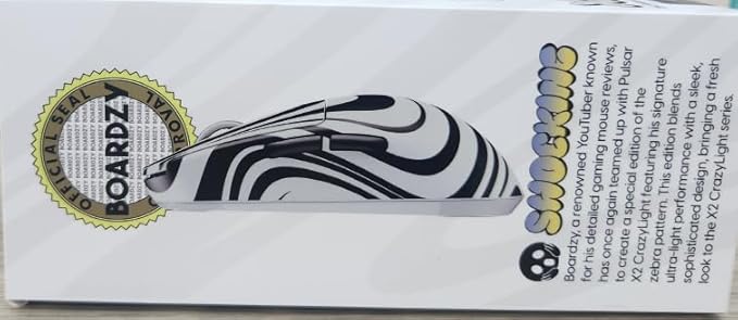 Pulsar Gaming Gears X2 Crazylight Wireless Gaming Mouse, Ultra Lightweight 1.27 oz (36g), Optical Switch, 32000 DPI, 750 IPS, XS-1 Sensor, 8k Compatible (Boardzy Edition)