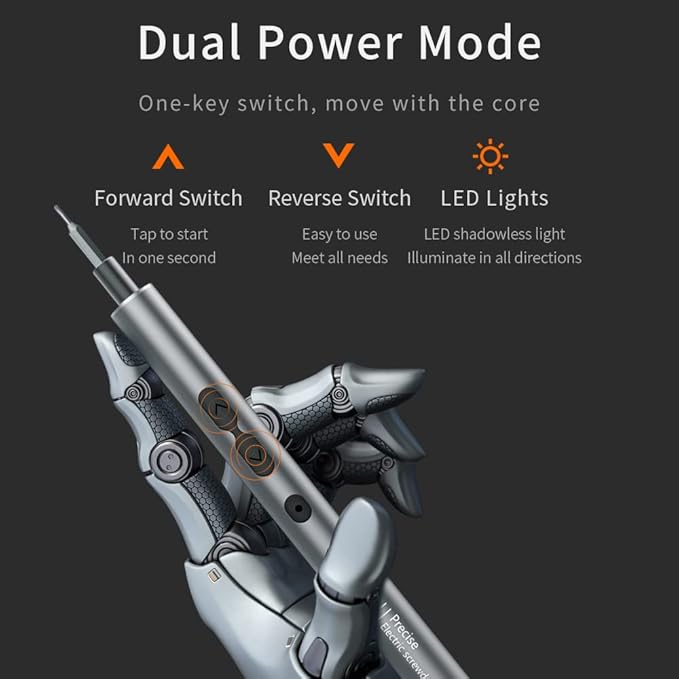 62 In 1 Mini Electric Precision Screwdriver Set, Automatic Screwdriver, Torque Of 0.35N Repair Tools,With 48 Magnetic Bits,Shadowless Lamp For Repair Phone,Laptop,Watch,Camera (62IN1)