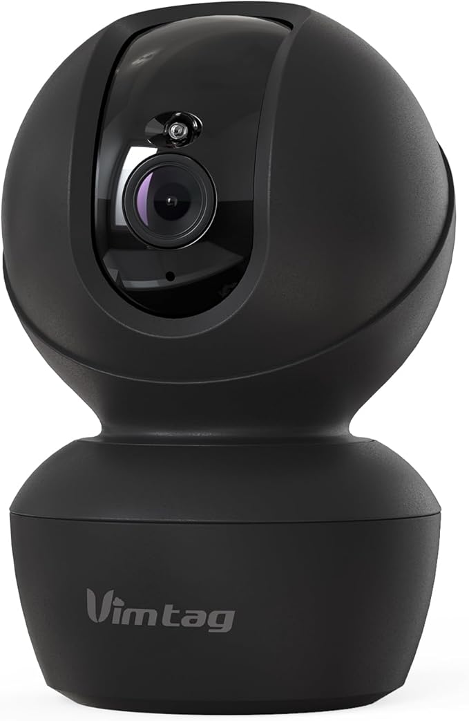 VIMTAG 5G/2.4G 2.5K Indoor Camera, Dog Camera with Speaker Pan-Tilt, Baby Monitor Cameras for Home Security, w/Motion Tracking, Phone App, 2-Way Audio, IR Night Vision, Siren, Works with Alexa