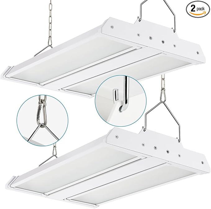High Bay LED Shop Light 2-Pack 1.35FT 150W 21000LM 5000K Daylight 100-277V, Commercial LED Linear High Bay Lights for Warehouse Workshop Supermarket Stadium, ETL