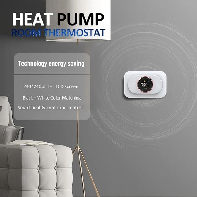 Smart Thermostat for Home, WiFi Programmable Digital Thermostat, Heat Pump Compatible Thermostat with Energy Saving Modes, C-Wire Adapter Included, Compatible with Alexa and Google Home