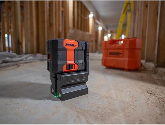 Johnson Level & Tool JDT300-GN3D Laser Level, Self-Leveling Kit 3 Dot Laser with GreenBrite® Technology, Magnetic Base, Hard-shell Carry Case, Floor Mount