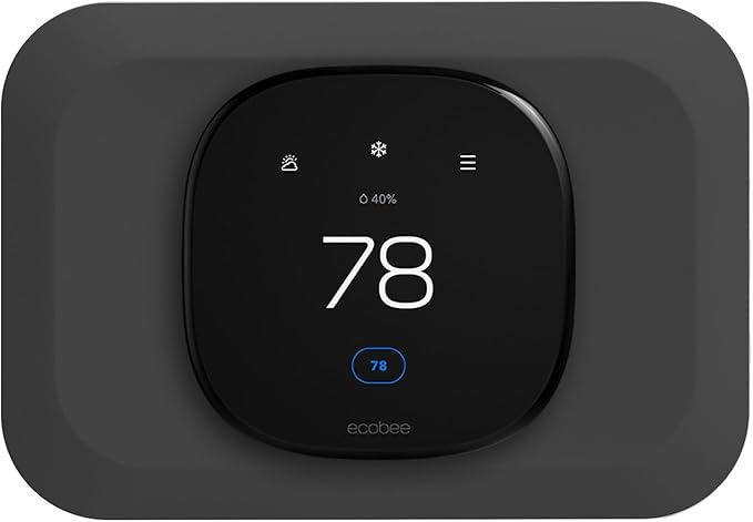 Wall Plate Cover Compatible with New 2022 Ecobee Smart Thermostat Premium & 2022 Ecobee Smart Thermostat Enhanced, Programmable WiFi Thermostat Accessory, Black