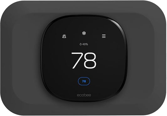 Wall Plate Cover Compatible with New 2022 Ecobee Smart Thermostat Premium & 2022 Ecobee Smart Thermostat Enhanced, Programmable WiFi Thermostat Accessory, Black