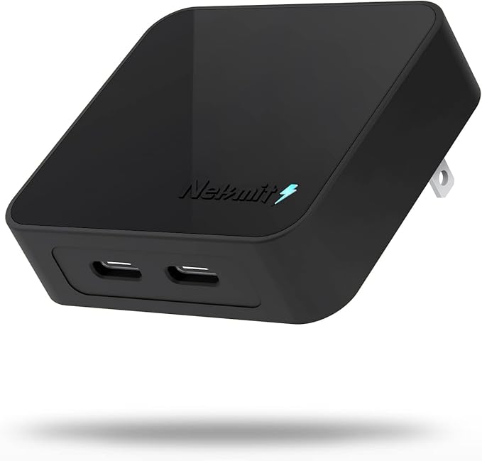 Nekmit Dual Port USB C Wall Charger, 40W PD Fast Charging USB C Wall Plug Adapter, Flat Thin Slim Charger Block for iPhone 14/14 Pro/14 Pro Max, Galaxy, MacBook Air, iPad, AirPods and More