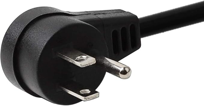 Right Angle (Down Angle) 15 Amp to 20 Amp Plug Adapter Cable UL Listed 14AWG (1Foot) NEMA 5-15P to 5-15/20R (Comb 20Amp T Blade) 15 Amp Household Plug to 20 Amp T-Blade AC Power Cable