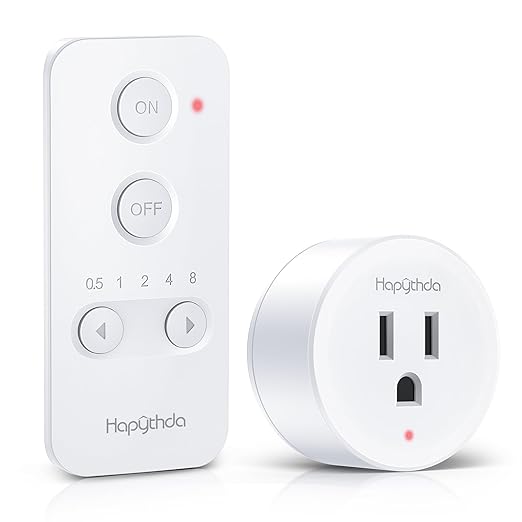 Remote Control Outlet, Wireless Remote Light Switch, Remote Outlet with Timer, 500ft Range Timer Outlet Plug, 15A/1500W Remote Plug in On/Off Switch, for Lamps, Fans, Appliances