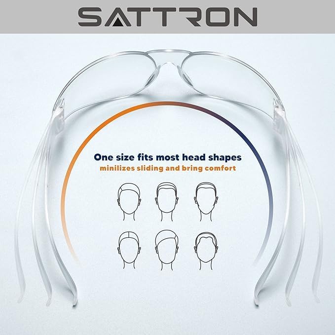 Clear Safety Glasses Bulk of 50, ANSI Z87.1 Eye Protection for Women Men, Scratch & Impact Resistant Protective Glasses, Ideal for Lab, Construction, Shooting