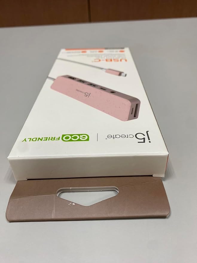 j5create USB-C Pink Multi-Port Hub with Power Delivery with 4K HDMI/2 USB-A 5Gbps/PD 100W Charging SD&Micro SD/3.5mm Audio | for MacBook/iPad Pro/iMac/Surface/XPS/Thinkpad/Galaxy/and More(JCD373ER)