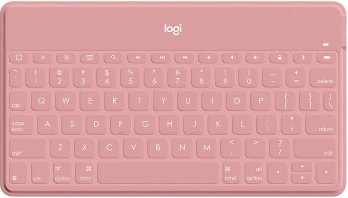 Logitech Keys-to-Go Super-Slim and Super-Light Bluetooth Keyboard for iPhone, iPad, Mac and Apple TV, Including iPad Air 5th Gen (2022) - Blush Pink