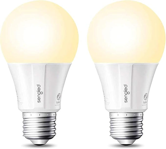 Sengled Zigbee Smart Light Bulbs, Smart Hub Required, Works with SmartThings and Echo with Built-in Hub, Voice Control with Alexa and Google Home, Soft White 60W Eqv. A19 Alexa Light Bulb, 2 Pack