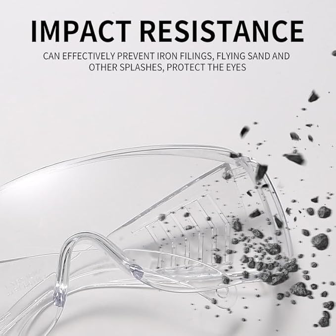 JING LEI 2 pack of Safety Glasses Anti Fog Goggles Vented Sides Shields Transparent PC Frame Spectacles for Lab Medical and Daily Use