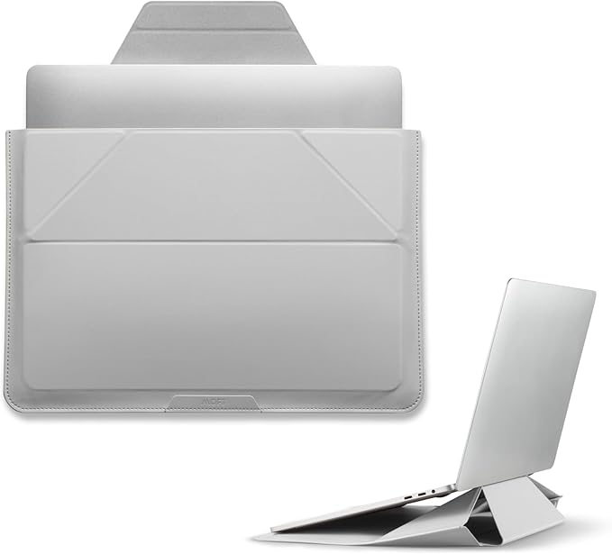 MOFT Laptop Carry Sleeve, 2-in-1 Laptop Bag & Stand for 14" MacBook Air/Pro & Dell/HP/Lenovo/Asus, Stylish Slim Computer Sleeve Bag with Expandable Storage for Computer Accessories, Misty Cove