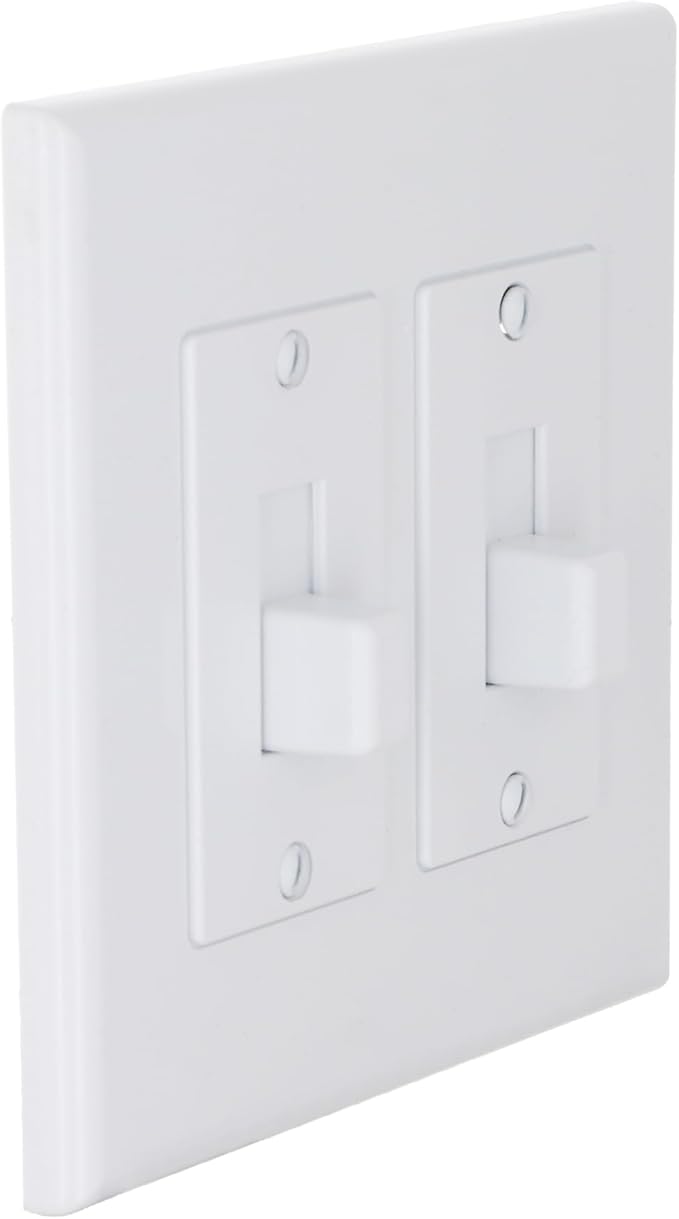TayMac 2672W 2-Gang MASQUE Decorator Cover, Toggle, White