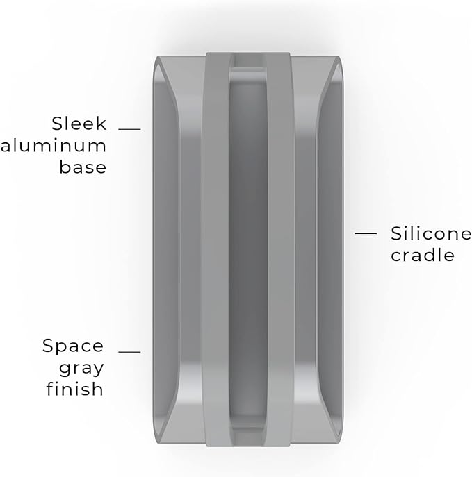 HumanCentric Vertical Laptop Stand Compatible with MacBook Pro and MacBook Air, Holder for Personal Computer Desk Stand, Aluminium, Exchangeable Inserts to Fit Different Device Models, Space Grey