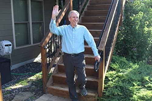 Hold Tight Handrails Steel Jamb-Mount Handrail - Heavy Duty Stair Railing for Decks, Porch, Mobile Homes, Short Stairway - Weatherproof & Non-Slip Powder Coated Finish - [Right Handed], [18"], [Black]