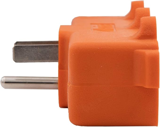 Maxxima Heavy Duty 3 Grounded Multi Outlet Adapter - Wall Plug Extender, Turns 1 Outlet into 3, Ideal for Garage, Workspace, and Indoor Use, Orange Adapter - Pack of 4