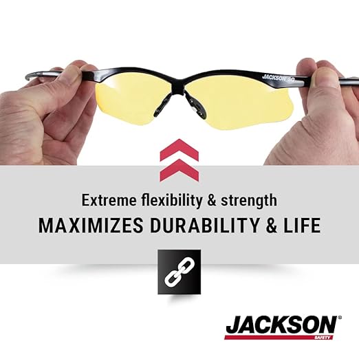 Jackson Safety SG Safety Glasses - Eye Protection for Men & Women - ANSI Z87.1 - Pack of 12 (Multiple Styles)