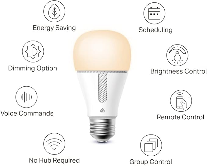 Kasa Smart Light Bulb KL110, LED Wi-Fi smart bulb works with Alexa and Google Home, A19 Dimmable, 2.4Ghz, No Hub Required, 800LM Soft White (2700K), 9W (60W Equivalent)