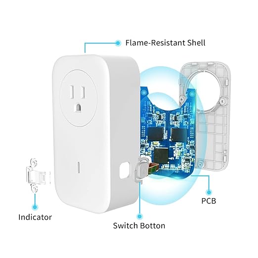 UBiBot SP1 Smart Plug, WiFi Outlet Socket Remote Control, Compatible with Alexa & IFTTT, Energy Monitoring and Timer Function, Delayed Switch, Temperature Monitoring (2.4G WiFi only, No hub Required)