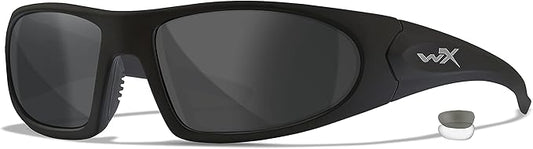 Wiley X ROMER 3 Sunglasses, Ballistic Rated ANSI Z87 Safety Glasses, UV Eye Protection for Shooting, Fishing, Biking, and Extreme Sports, Black Frames, Changeable Tinted and Clear Lenses