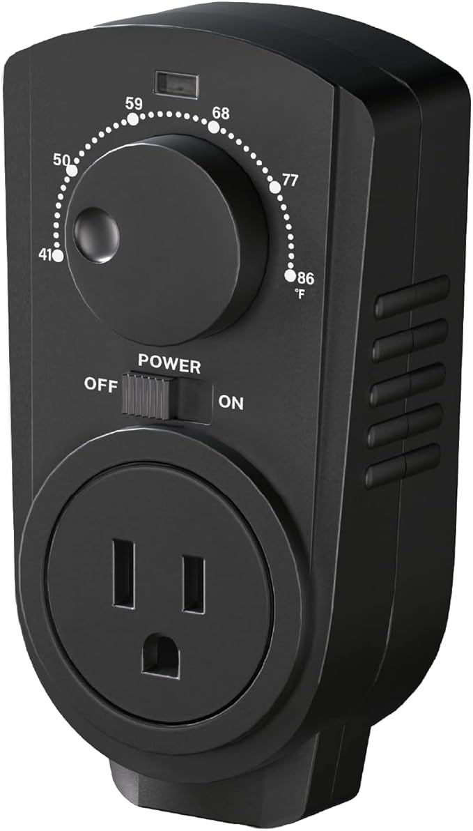 EconoHome Adjustable Thermostat - Universal Plugin Heating & Cooling Thermostat - Compatible with Most EconoHome Wall Mount Space Heaters