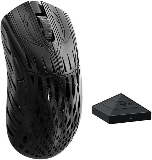 PWNAGE Stormbreaker Wireless Gaming Mouse – 49g Ultralight Magnesium, 8K Polling, Adjustable Sensor, PAW3395, 26K DPI, Ergonomic Shape, PTFE Skates, Pro FPS Mouse for PC – Black