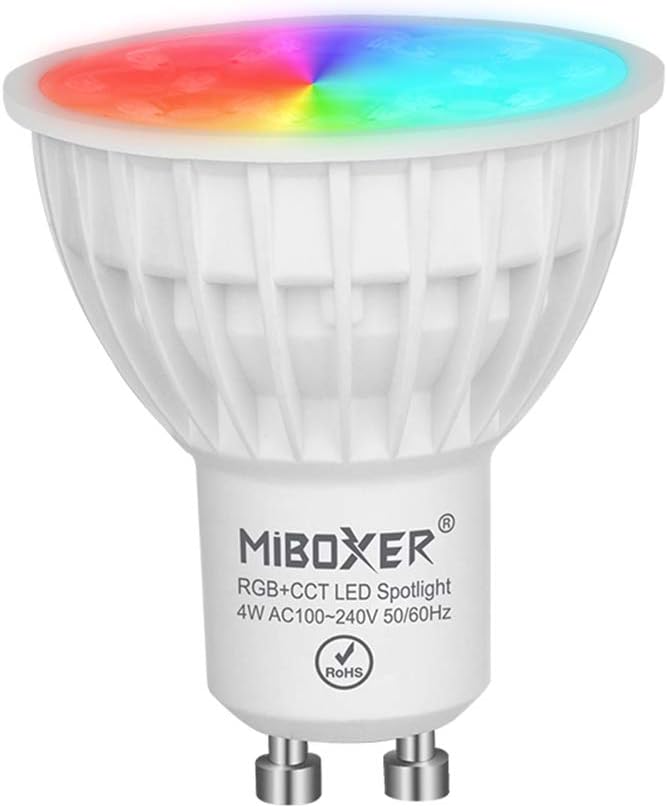LGIDTECH FUT103 Miboxer 4W GU10 LED 2.4GHz Bulb Spotlight RGB+CCT Color Changing and CCT Temperature Adjustable,Dimmable,Memory Function.Smartphone Can't Control Directly