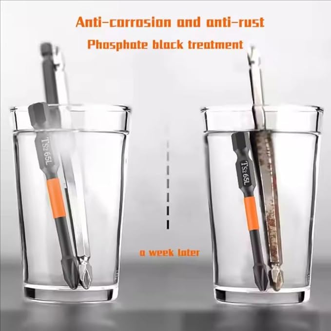 HUHAO Magnetic Drill Bits, 5pcs Non Slip Screwdriver Bit Set with S2 Alloy Steel Material, CNC Tip Magnetic Drill Bit, Fit for Professional Impact Driver Accessories Tool