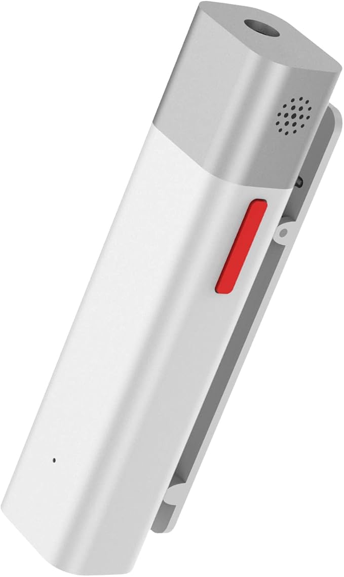SabineTek Official SmartMike+ Ultra-Compact Wireless Bluetooth Microphone Long Distance Audio Recording Noise Reduction Lavalier Mic (14g) (White)