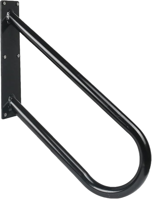 Handrails for Outdoor Steps,28" U-Shaped Handrails for 1-3 Steps,Wall-Mounted U-Shaped Metal Stair Railing with Non-Slip Texture,Stainless Steel Safety Handrail for Elderly Assist (Black)
