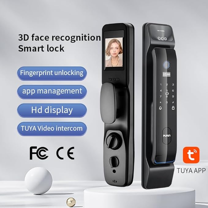 Generic DF65 3D Face Recognition Smart Lock - Black
