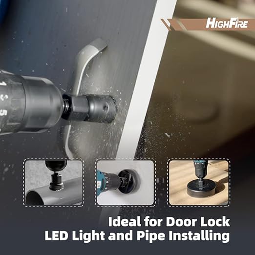 HIGHFIRE 19 PCS Hole Saw Set 3/4"-6"(19-152mm) for Soft Wood, Plywood, Drywall and PVC Board 13PCS Hole Saw Kit,2 Mandrels, 3 Drill Bits, 1 Hex Key and 1 Installation Plate