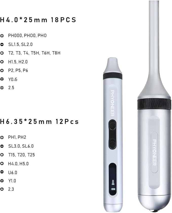 34pcs Ratcheting Electric Screwdriver Set Multibit Screwdriver Portable,Multi-Function Milwaukee Impact DIY Repair Tool Kit with Aluminum Handle for Electronics,pc,USB Rechargeable