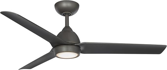 WAC Smart Fans Mocha Indoor and Outdoor 3-Blade Smart Home Ceiling Fan 54in Oil Rubbed Bronze with 3000K LED Light Kit and Remote Control works with Alexa and iOS or Android App