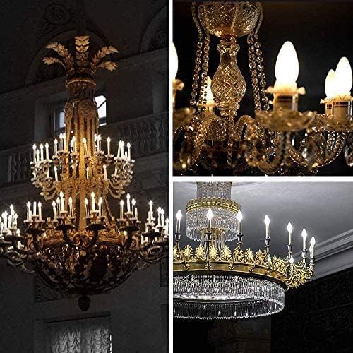 Energetic LED Candelabra Light Bulbs B10, Daylight 5000K, E12 Base, 60 Watt Equivalent Chandelier LED Edison Bulbs, Dimmable, 24 Pack