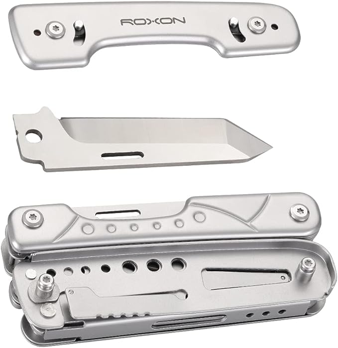 ROXON S802 16 in 1 Multitool Phantom Updated Version Multi Tool Pliers and scissors with Replaceable Knife and Wire Cutte (S802S)