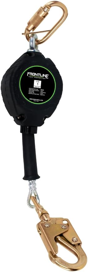 Frontline RPG20' Cable SRL with Steel Snap Hook End | 3/16" Galvanized Steel Cable | Lightweight, Durable | Swivel Anchorage Eye | 310 lbs Capacity | ANSI & OSHA Compliant