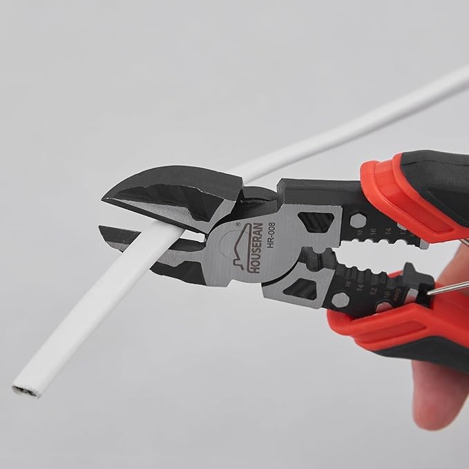 Pliers Set, HOUSERAN 3-Piece Plier Tool Set Including 8.3” Needle Nose Plierss, 8.3” Linemans pliers, 7.5” Diagonal Cutters, Spring Loaded with Safety Lock, Combination Plieres set